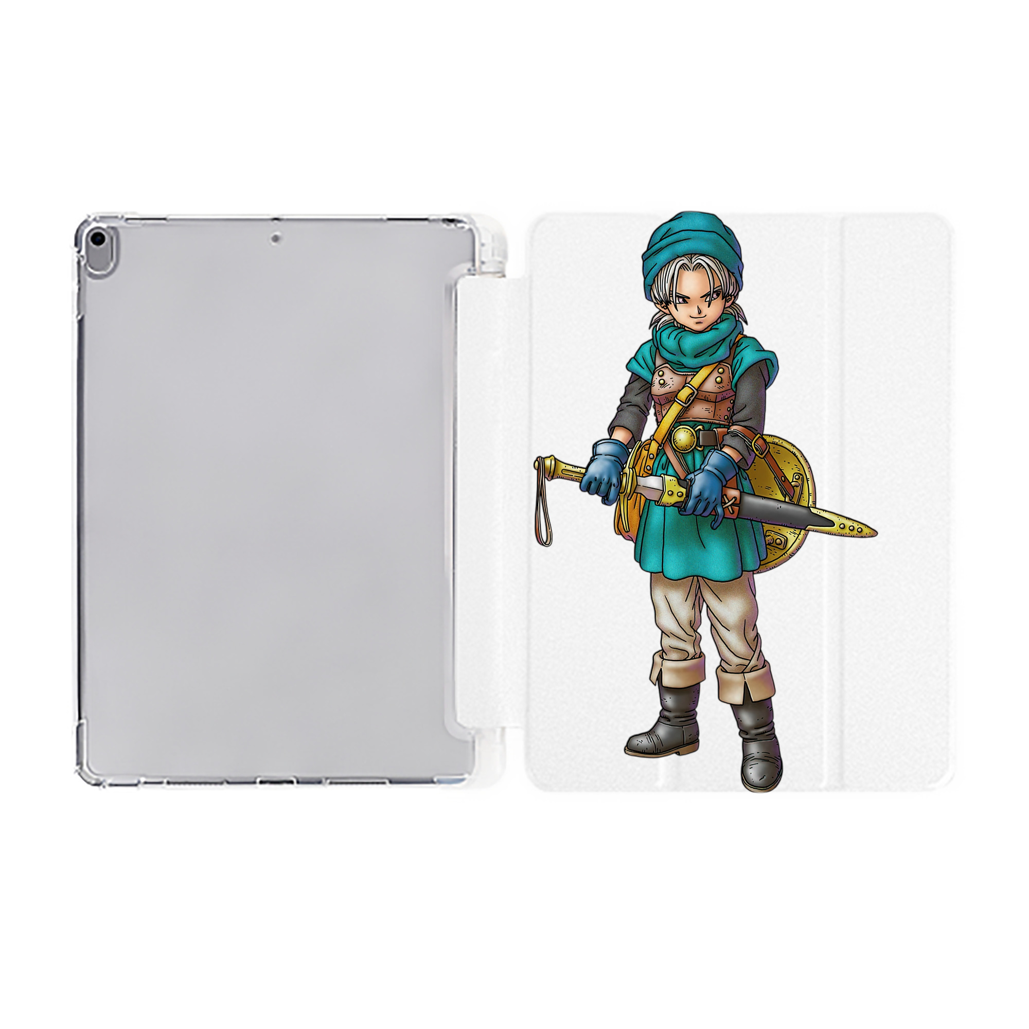 （画像用） ドラゴンクエスト Doragon Kuesuto Dragon Quest IPad ケース ペン収納付き 三つ折りスタンド PUレザー×シリコン 対応機種9.5/10.5/10.9インチ